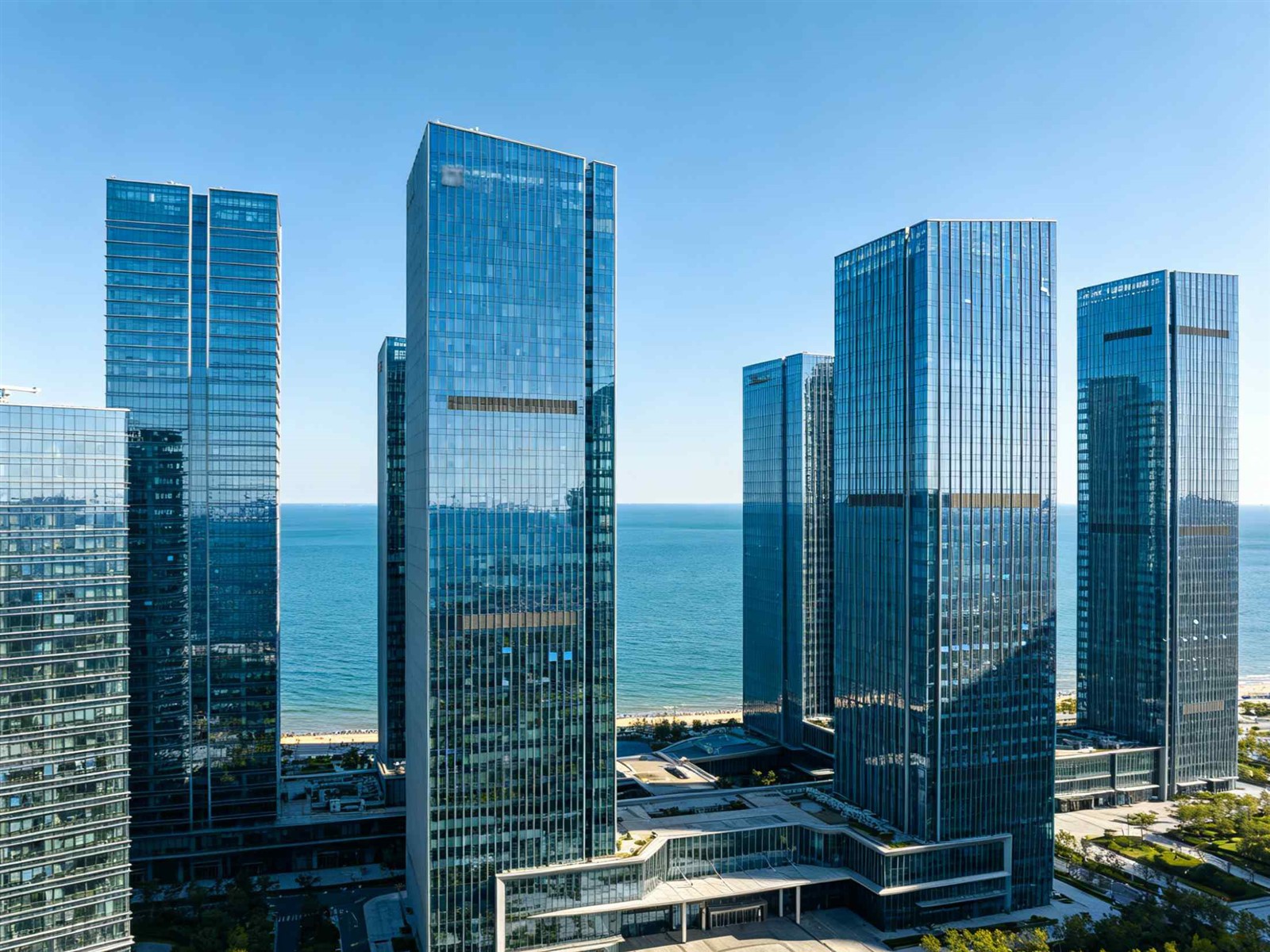 coastal multi-unit residential building facade with impact windows coastal multi-unit residential building facade with impact windows