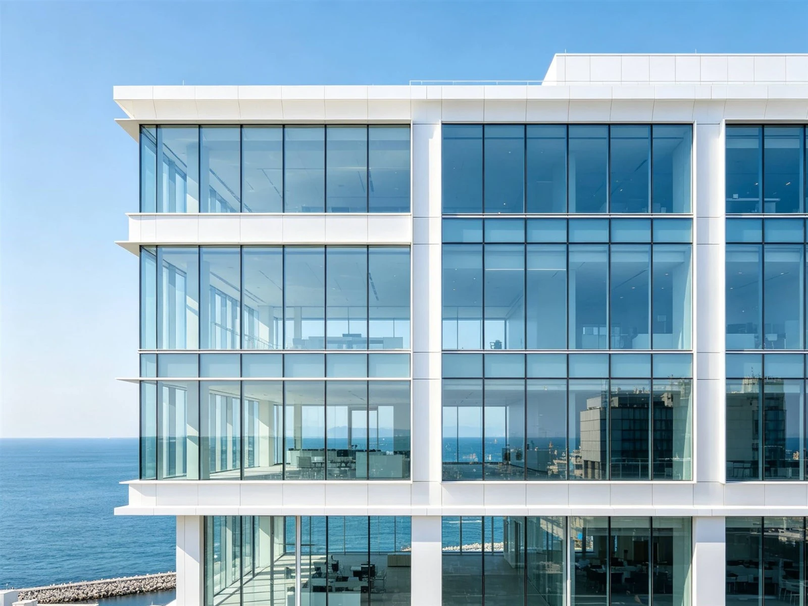 Weather resistant aluminum windows used in coastal residential building exposed to salt spray environment